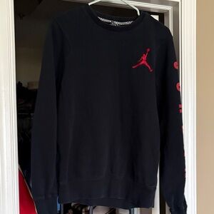 Jordan Men's Crewneck Sweater in Black with Red Logo
